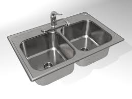 kh004a00 kitchen sink double bowl 3d
