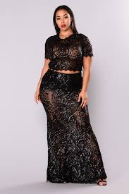 Black And Gold Evening Gown Plus Size Annemarie Sequin Set Black Plus Size Black Dresses Evening Dresses Plus Size Fashion