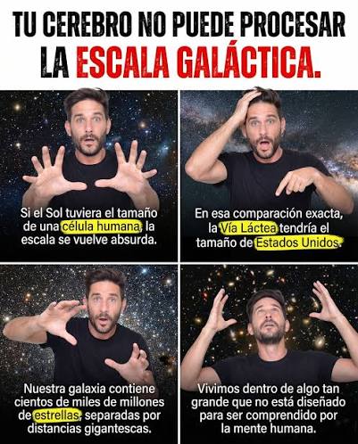  TU CEREBRO NO ENTIENDE LO GRANDE QUE ES LA GALAXIA Si el Sol fuera del tamaño de una célula humana ☀️, la Vía Láctea tendría el tamaño de Estados Unidos .