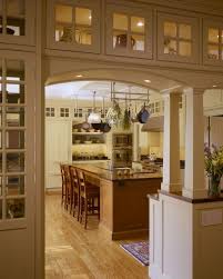Craftsman Style Kitchen Glass Display Cabinets Kitchen Entrance Columns Home Home Kitchens My Dream Home