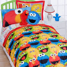 7pc Sesame Street Full Bedding Set Elmo Cookie Monster Chalk Comforter Sheets Toddler Bed Set Crib Bedding Sets Bed Linens Luxury