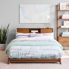 West Elm X Pbt Mid Century Headboard Storage Platform Bed Headboard Storage Mid Century Headboard Mid Century Bed
