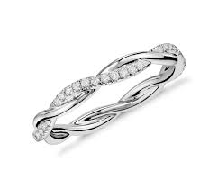 Petite Twist Diamond Eternity Ring In 14k White Gold 1 5 Ct Tw Eternity Ring Diamond Twisted Diamond Ring Eternity Ring