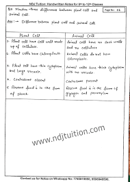 What structure is very evident inside. Cell Structure And Function Handwritten Notes For 8th Class Science