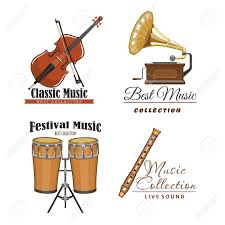 A excepción de la voz, los sonidos musicales han mejorado mucho en rango y en calidad en los últimos siglo, sobre todo hasta principios del siglo xx. Iconos Vectoriales De Festival De Musica En Vivo Para El Sonido Musical Fest O Concierto Etiquetas Simbolos Aislados De Instrumentos Musicales Clasicos Violin Violin O Contrabajo Flauta O Tubo Tambores Y Gramofono