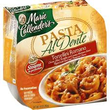 A collection of side by side cooked frozen dinner comparisons where the left is the marketing version of the box and the right is the results of following the microwave cooking instructions. Marie Callender S Fresh Flavor Steamer Italian Recipes Three Cheese Tortellini Meal Frozen Foods Price Cutter