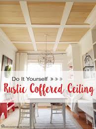 Taking your room's dimensions, existing ceiling joists and any fixtures into account, map out a grid for the square coffers. Diy Rustic Coffered Ceiling Remodelando La Casa