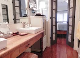 Of course, i would add frosted privacy film to the glass since these doors would be used on bedrooms and bathrooms. Narrow Bath Double Sinks Antique Table Vanity Frosted Glass French Doors Eclectic Bathroom Other Houzz