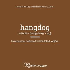 Hangdog Word Of The Day June 12 2019 Words Word Of The Day Dictionary Words