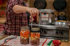 If you just had veggies in your stew, you would process quart jars for 1 hour and 25 minutes at 10 lbs pressure, but since you've added meat you'll need to increase your time to 1 hour and 30 minutes at the same pounds of pressure. How To Can Beef Stew For Easy Convenience Meals
