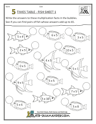 Times Table Math 5 Times Table Fish 1 Gif 790 1022 Fun Math Worksheets Free Math Worksheets Math Coloring