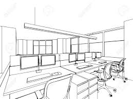 Outline Sketch Drawing Perspective Of A Interior Space Drawing Sketches Interior Spaces Drawings