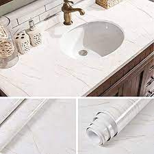 This idea will suit people who like bold and solid color like black but still want to get a luxurious look. Buy Yenhome Large Size Marble Contact Paper For Countertops Self Adhesive Wallpaper For Kitchen Cabinets Contact Paper Waterproof Bathroom Decor Wallpaper Stick And Peel 24 X 196 Roll Online In Ghana B07rzfvswg