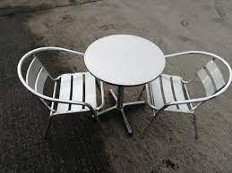 Job lot 2 new solid wood bistro restaurant dining tables 700x600mm new end of line clearance items dimensions: Secondhand Chairs And Tables Restaurant Or Cafe Tables Aluminium Cafe Furniture Job Lot Cheshire