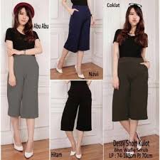 Check Price Celana Kulot Pendek Wanita Jumbo Short Pant Della Hitamkualitas Memuaskan Celana Kulot Pendek Wanita Jumbo Short P Celana Kulot Celana Tas Wanita