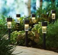 Mainstays Solar Powered Black Classic Column LED Path Light and Landscape  Light, 2 Lumens (6 Count)