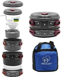 We also include troubleshooting tips to get around known issues. Buy Bulin Camping Cookware Mess Kit Backpack Portable Campfire Cooking Pots Pans Kettle Set Online In Turkey B08vvtv6c6