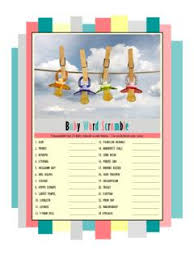 Give each guest a copy of thel ist and a pen or pencil. Baby Word Scramble Baby Shower Baby Word Scramble Baby Shower Pdf Pdf4pro