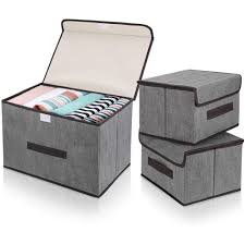 Shop for storage boxes with lids at bed bath & beyond. Storage Bins Fabric Storage Box With Flip Top Lid Foldable Large Basket Boxes For Books Clothes Toys Home Bedroom Closet Office 3pcs Grey Best Buy Canada