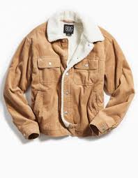 Men S Khaki Corduroy Sherpa Lined Trucker Jacket Jackets Men Fashion Mens Jackets Casual Mens Jackets