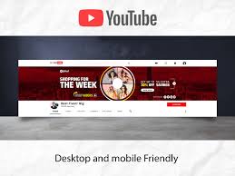 2560 x 1440 px minimum size to upload: Shopping Youtube Channel Banner Template Design Free Dawnload By Md Tawfik Hasan On Dribbble