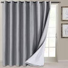 100 Blackout Shield Sliding Door Curtains Linen Textured Look Grommet Curtains With Blackout In 2021 Insulated Blackout Curtains Sliding Glass Door Curtains Curtains