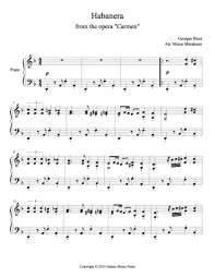 Habanera From Carmen Level 5 Piano Sheet Music Piano Sheet Music Sheet Music Piano Sheet
