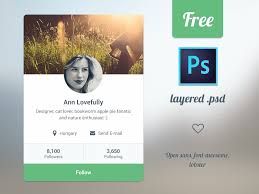 Card ui team grid in pure css. Profile Card Psd