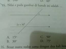 Check spelling or type a new query. Nilai X Pada Gambar Dibawah Ini Adalah A 15 B 30 C 50 D 75 Brainly Co Id