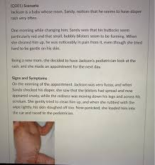 Solved Q001 Scenario Jackson Is A Baby Whose Mom Sandy Chegg Com