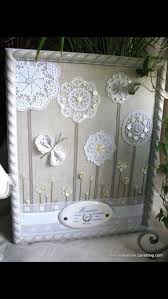 Pin By Melissa Deuser On Doilies Lace Doilies Crafts Framed Doilies Shabby Chic Bridal Shower