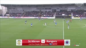 Mirrengame at premiership soccer league. Futbol Scottish Premier League St Mirren Vs Rangers 03 11 2018