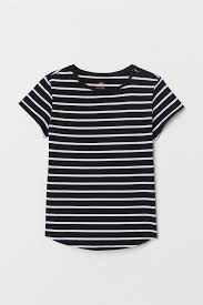 Black And White Striped Tee Striped T Shirt Black White Striped Kids H M Us In 2020 Womens Striped Tee Striped Tee Shirt Outfit Striped Tee Shirts
