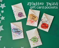 Want free gift cards (not just amazon!) all year round? Splatter Paint Gift Card Pockets Make And Takes