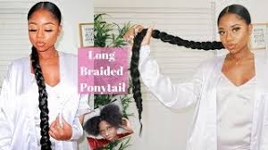 Braided base ponytails are a simple, creative way to add some spice to your daily hair routine. Sleek Long Braided Ponytail On 4b C Natural Hair 5 Protective Style Youtube
