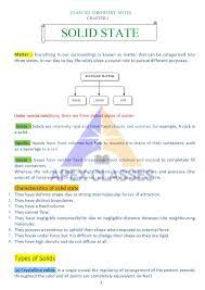 Class 12 Chemistry Notes For Chapter 1 Solid State Apex Classes