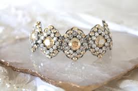 Crystal Bridal Bracelet Bridal Jewelry Vintage Style Etsy In 2020 Bridal Bracelet Crystal Bridal Bracelet Crystal Bridal Earrings