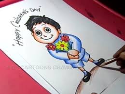 How To Draw Childrens Day Greeting Card Drawing Step By Step