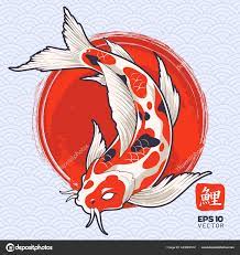 Vector Art Koi Fish Painted Red Circle Japanese Carp Illustration Stock  Vector by ©Vecster 443069512