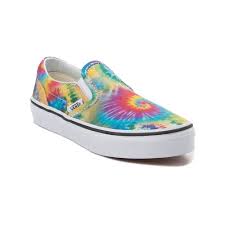 Black And Rainbow Checkered Vans Slip Ons Youth Vans Slip On Tie Dye Skate Shoe Multi 1498180 Vans Slip On Vans Shoes Vans