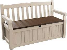 Feels good to be home. Keter Eden Bench Outdoor Plastic Storage Box Garden Furniture Beige And Brown 140 X 60 X 84 Cm Amazon Co Uk Garden Outdoors