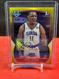 2022-23 Bowman University Yellow Refractor Auto #18 Kyle Lofton 61/75 NBA