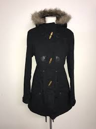 Firetrap Ladies Black Parka Coat Size 14 Gorgeous Warm