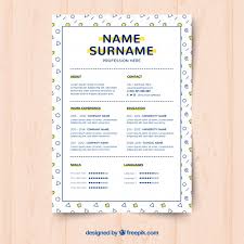 Create your creative with a variety of video templates and millions of free media files. Free Vector Cv Template With Memphis Frame