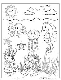 coloring page under the sea
