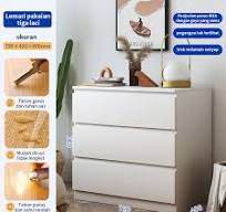 IHOME Lemari laci Meja Nakas Minimalis Bedside Table 3 Laci Warna Putih