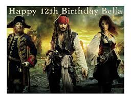 Pirates Of The Caribbean Edible Cake Image Cake Topper In 2021 Pirates Of The Caribbean On Stranger Tides Johnny Depp Wallpaper