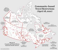The us, canada border remains closed to foreign nationals and nonessential travel until at least july 21. Student Generated Map Visualizes Travel Restrictions Of Covid 19 In Northern Canada Faculty Of Science