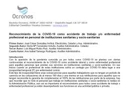 Es un cuadro limitado, con un listado cerrado de enfermedades profesionales. Reconocimiento De La Covid 19 Como Accidente De Trabajo Y O Enfermedad Profesional En Personal De Instituciones Sanitarias Y Socio Sanitarias Ocronos Editorial Cientifico Tecnica