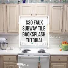 $30 faux subway tile backsplash diy